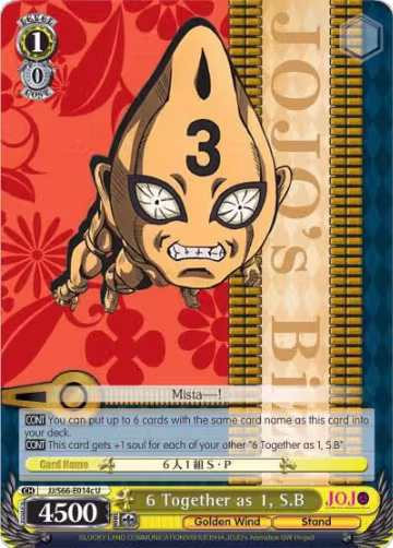 6 Together as 1, S.B (C) (JJ/S66-E014c U), JoJo's Bizarre Adventure: Golden Wind — Weiß Schwarz card price