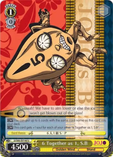 6 Together as 1, S.B (D) (JJ/S66-E014d U), JoJo's Bizarre Adventure: Golden Wind — Weiß Schwarz card price