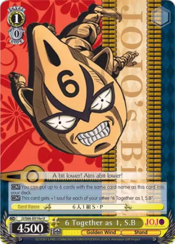 6 Together as 1, S.B (E) (JJ/S66-E014e U), JoJo's Bizarre Adventure: Golden Wind — Weiß Schwarz card price