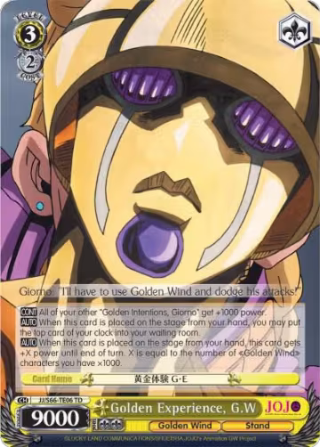 Golden Experience, G.W (JJ/S66-TE06 TD), JoJo's Bizarre Adventure: Golden Wind — Weiß Schwarz card price