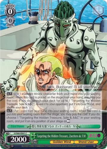 Targeting the Hidden Treasure, Zucchero & T.M (JJ/S66-E041 C), JoJo's Bizarre Adventure: Golden Wind — Weiß Schwarz card price