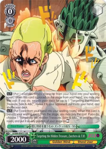 Targeting the Hidden Treasure, Zucchero & T.M (JJR) (Gold Stamp) (JJ/S66-E041J JJR), JoJo's Bizarre Adventure: Golden Wind — Weiß Schwarz card price