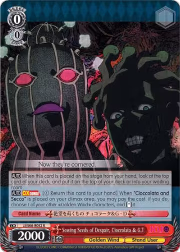 Sowing Seeds of Despair, Cioccolata & G.T (JJ/S66-E052 R), JoJo's Bizarre Adventure: Golden Wind — Weiß Schwarz card price