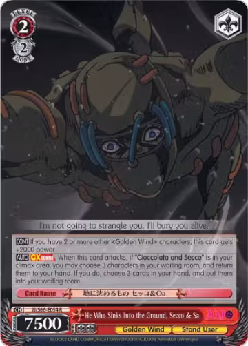 He Who Sinks Into the Ground, Secco & Sa (JJ/S66-E054 R), JoJo's Bizarre Adventure: Golden Wind — Weiß Schwarz card price