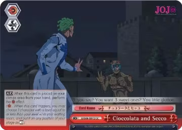 Cioccolata and Secco (JJ/S66-E072 CC), JoJo's Bizarre Adventure: Golden Wind — Weiß Schwarz card price