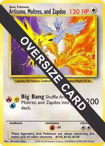 Articuno, Moltres, and Zapdos (Warner Bros. Promo), Jumbo Cards — Pokémon card price