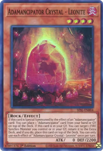 Adamancipator Crystal - Leonite (SESL-EN004), Secret Slayers — Yu-Gi-Oh! card price