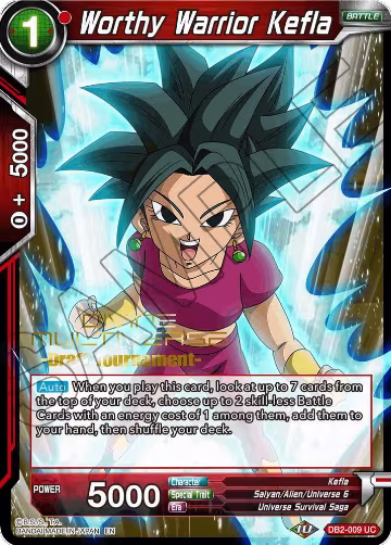 Worthy Warrior Kefla (Divine Multiverse Draft Tournament) (DB2-009), Tournament Promotion Cards — DB Super card price