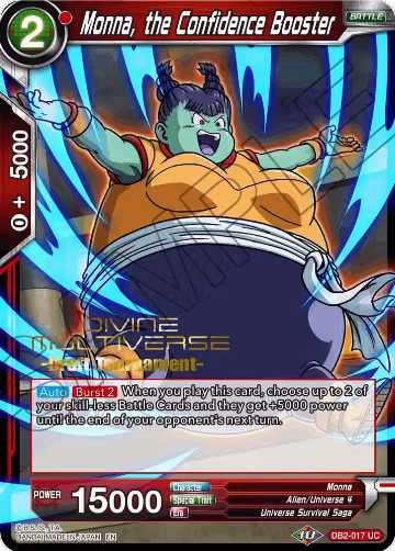 Monna, the Confidence Booster (Divine Multiverse Draft Tournament) (DB2-017), Tournament Promotion Cards — DB Super card price