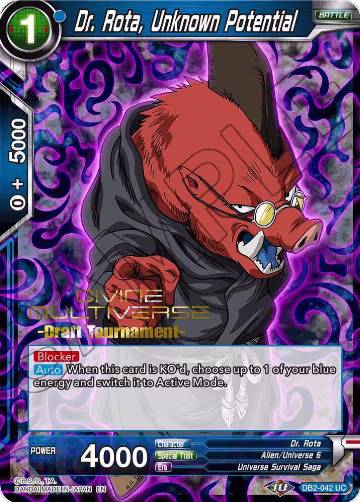 Dr. Rota, Unknown Potential (Divine Multiverse Draft Tournament) (DB2-042), Tournament Promotion Cards — DB Super card price