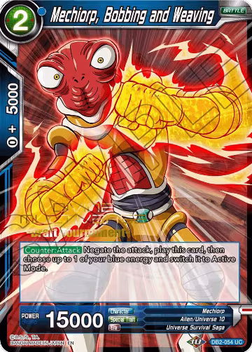 Mechiorp, Bobbing and Weaving (Divine Multiverse Draft Tournament) (DB2-054), Tournament Promotion Cards — DB Super card price