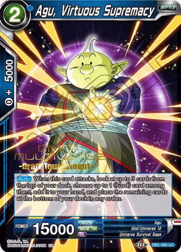 Agu, Virtuous Supremacy (Divine Multiverse Draft Tournament) (DB2-060), Tournament Promotion Cards — DB Super card price
