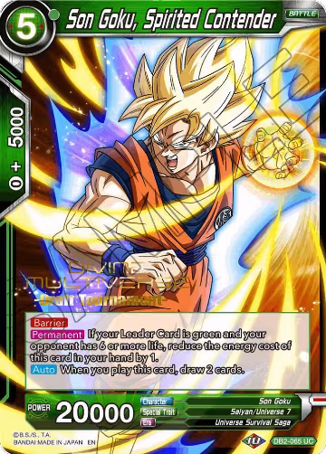 Son Goku, Spirited Contender (Divine Multiverse Draft Tournament) (DB2-065), Tournament Promotion Cards — DB Super card price