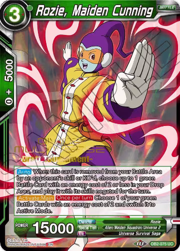 Rozie, Maiden Cunning (Divine Multiverse Draft Tournament) (DB2-075), Tournament Promotion Cards — DB Super card price