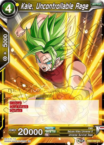 Kale, Uncontrollable Rage (Divine Multiverse Draft Tournament) (DB2-102), Tournament Promotion Cards — DB Super card price