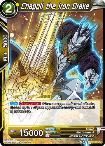 Chappil the Iron Drake (Divine Multiverse Draft Tournament) (DB2-119), Tournament Promotion Cards — DB Super card price