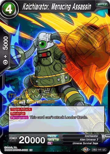 Koichiarator, Menacing Assassin (Divine Multiverse Draft Tournament) (DB2-141), Tournament Promotion Cards — DB Super card price