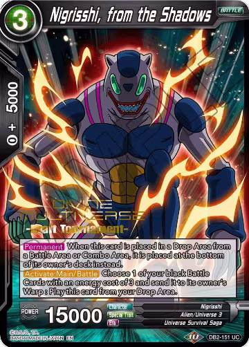 Nigrisshi, from the Shadows (Divine Multiverse Draft Tournament) (DB2-151), Tournament Promotion Cards — DB Super card price