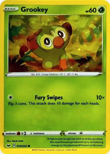 Grookey - 010/202 (Cosmos Holo) (010/202), Blister Exclusives — Pokémon card price