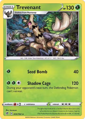Trevenant (015/192), Rebel Clash — Pokémon card price
