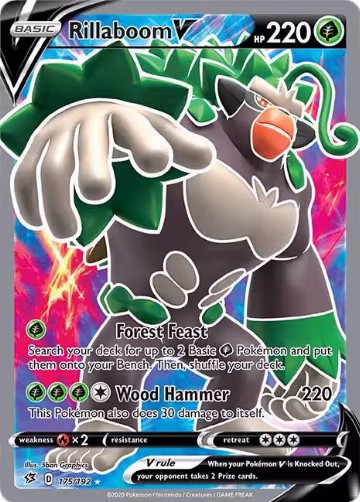 Rillaboom V (Full Art) (175/192), Rebel Clash — Pokémon card price