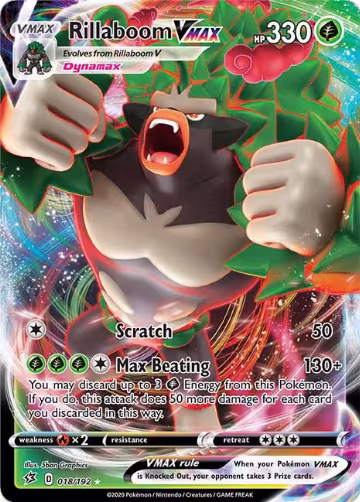 Rillaboom VMAX (018/192), Rebel Clash — Pokémon card price