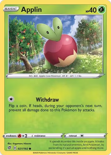 Applin (21) (021/192), Rebel Clash — Pokémon card price