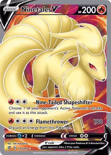 Ninetales V (Full Art) (177/192), Rebel Clash — Pokémon card price