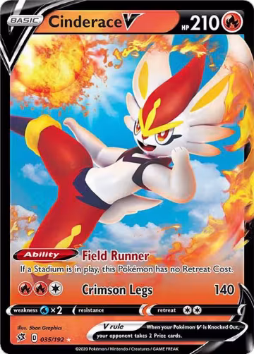 Cinderace V (035/192), Rebel Clash — Pokémon card price