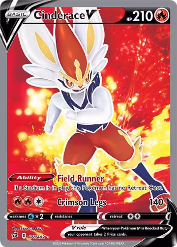 Cinderace V (Full Art) (178/192), Rebel Clash — Pokémon card price