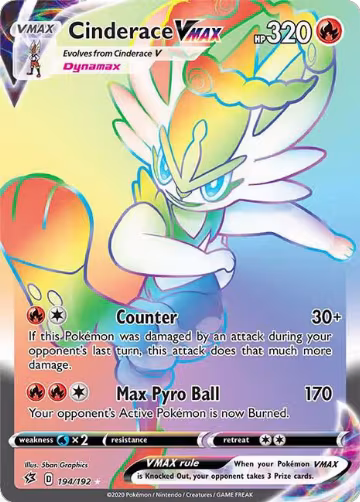 Cinderace VMAX (Secret) (194/192), Rebel Clash — Pokémon card price