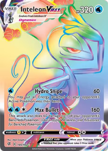 Inteleon VMAX (Secret) (195/192), Rebel Clash — Pokémon card price