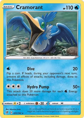 Cramorant (051/192), Rebel Clash — Pokémon card price