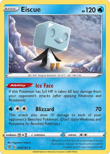 Eiscue (054/192), Rebel Clash — Pokémon card price