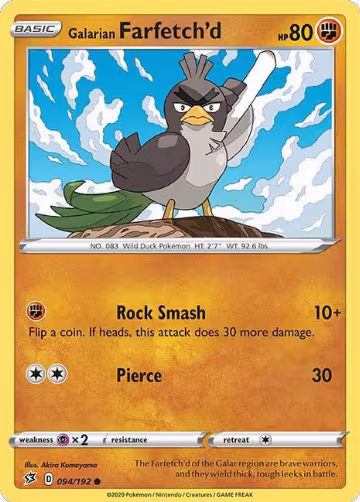 Galarian Farfetch'd (094/192), Rebel Clash — Pokémon card price