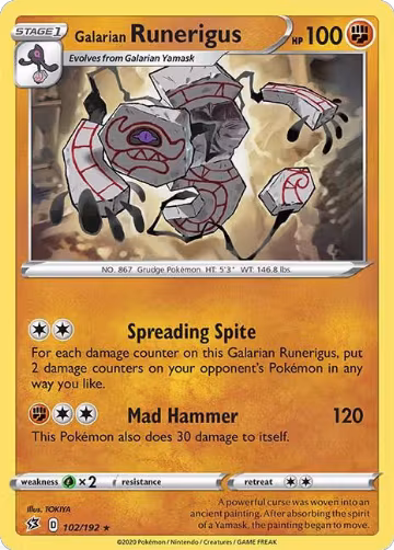 Galarian Runerigus (102/192), Rebel Clash — Pokémon card price