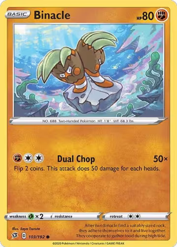 Binacle (103/192), Rebel Clash — Pokémon card price