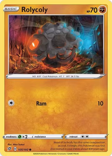 Rolycoly (105/192), Rebel Clash — Pokémon card price