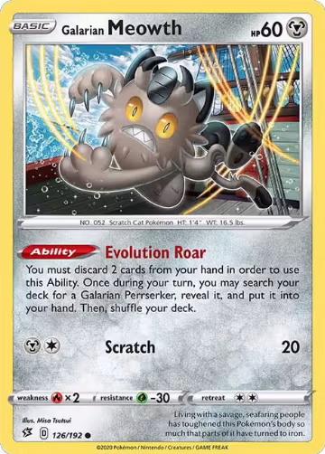Galarian Meowth (126/192), Rebel Clash — Pokémon card price