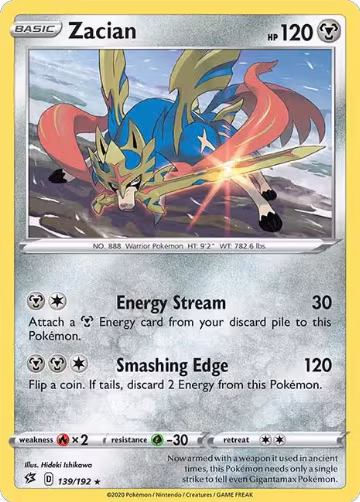 Zacian (139/192), Rebel Clash — Pokémon card price