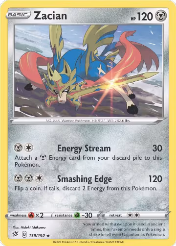 Zacian - 139/192 (Cracked Ice Holo) (139/192), Deck Exclusives — Pokémon card price