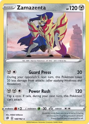 Zamazenta (140/192), Rebel Clash — Pokémon card price