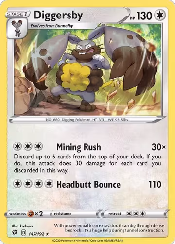 Diggersby (147/192), Rebel Clash — Pokémon card price