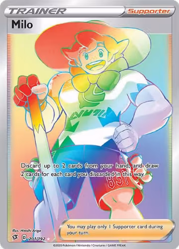 Milo (Secret) (201/192), Rebel Clash — Pokémon card price