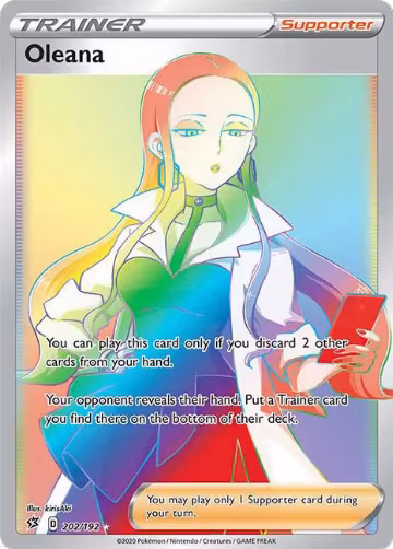 Oleana (Secret) (202/192), Rebel Clash — Pokémon card price