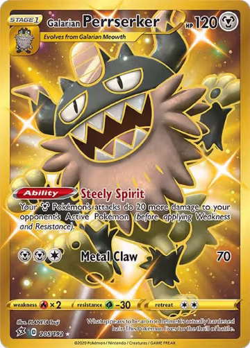 Galarian Perrserker (Secret) (205/192), Rebel Clash — Pokémon card price