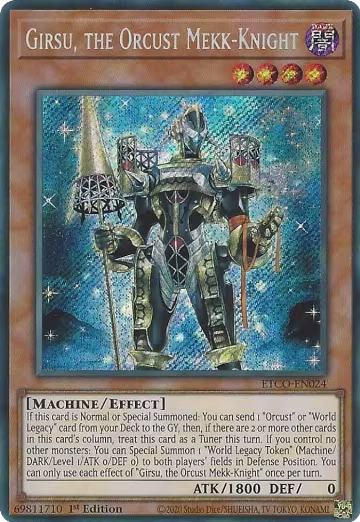Girsu, the Orcust Mekk-Knight (ETCO-EN024), Eternity Code — Yu-Gi-Oh! card price