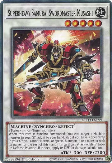 Superheavy Samurai Swordmaster Musashi (ETCO-EN099), Eternity Code — Yu-Gi-Oh! card price