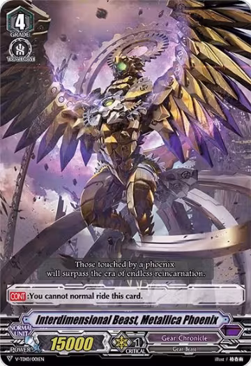 Interdimensional Beast, Metallica Phoenix (V-TD10/001EN), V-TD10: Chronojet — Vanguard card price