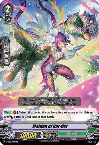 Maiden of Bot-fist (RRR Foil) (V-TD12/005EN), V-TD12: Ahsha — Vanguard card price